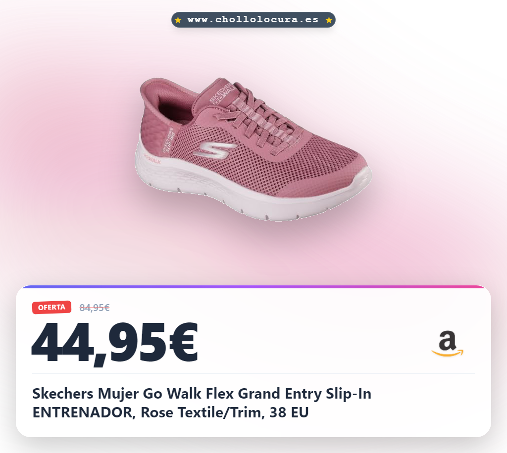 Consigue Skechers Go Walk Flex Grand Entry para mujer en Rose, comodidad y soporte óptimo al mejor precio