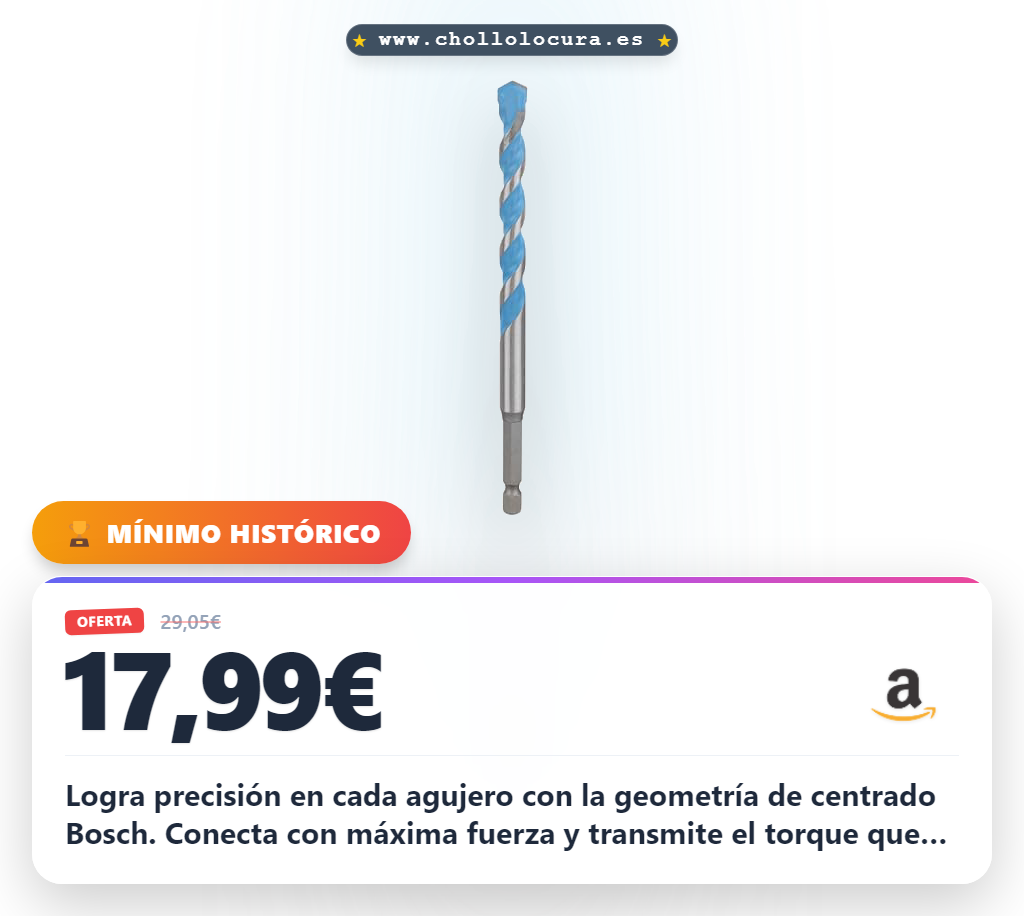 Consigue la broca Bosch EXPERT HEX-9 Multi Construction con 5x más precisión y vástago hexagonal para todos los materiales