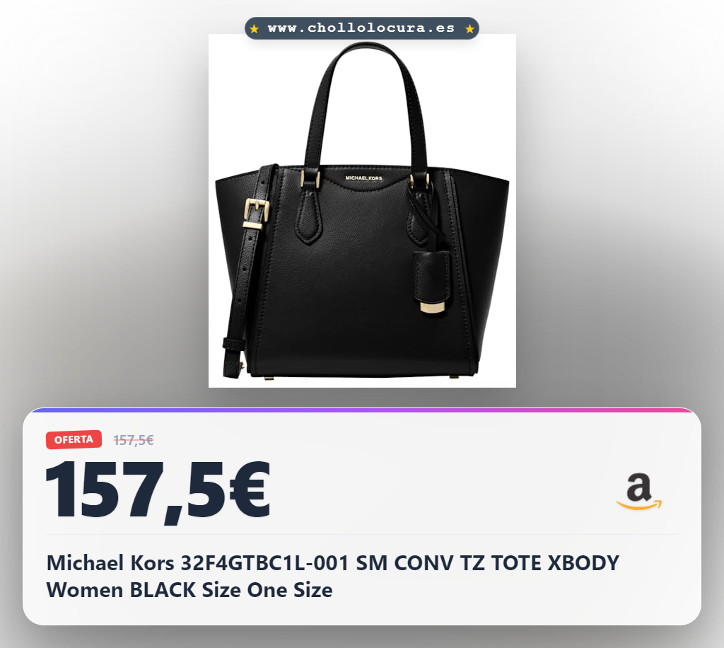 Michael Kors 32F4GTBC1L-001 SM CONV TZ TOTE XBODY Women BLACK Size One Size