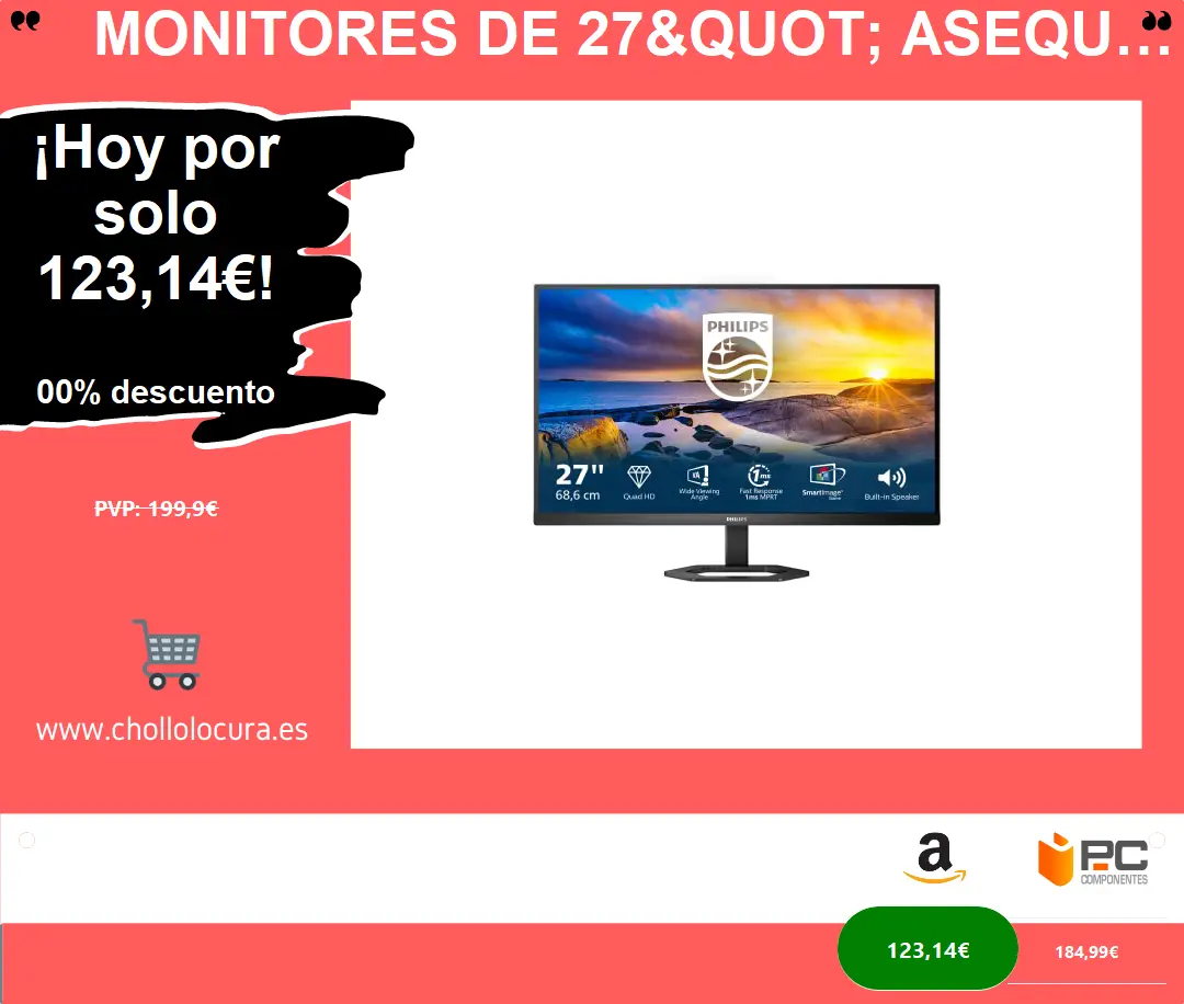 Monitores de 27" asequibles con tecnología QHD para juegos y multitarea
