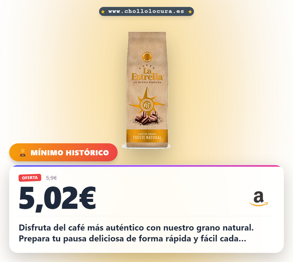 Disfruta del café en grano natural más auténtico para tu desayuno y pausa matutina al mejor precio