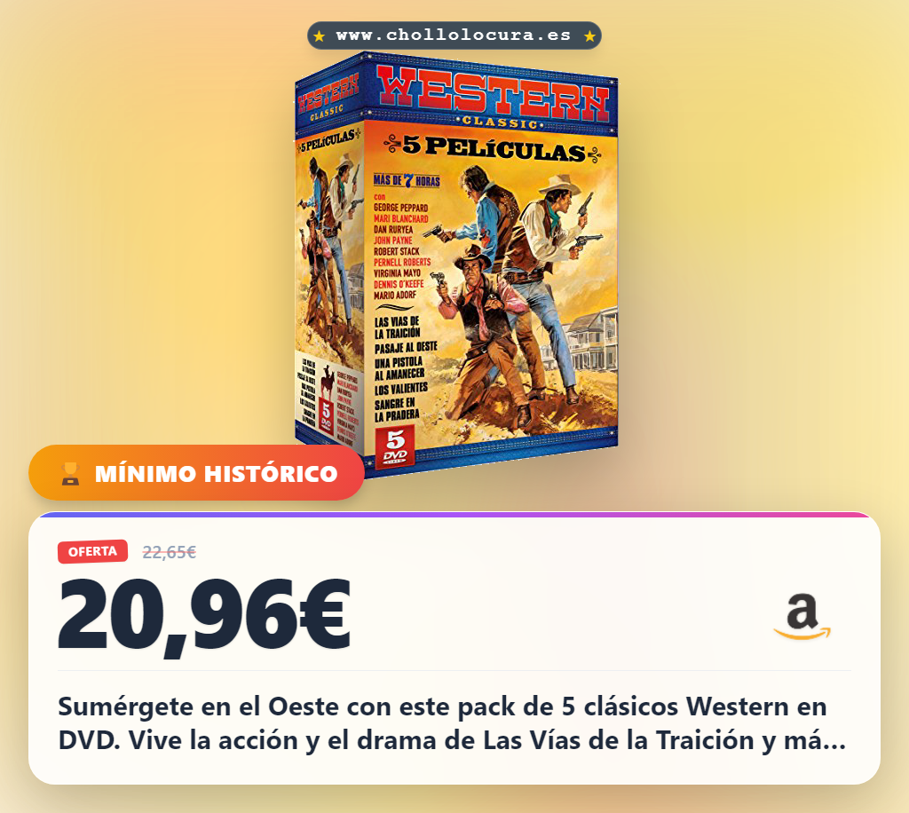 Llévate este Pack Western Classic: Las Vías de la Traición y más películas épicas en DVD con descuento épico