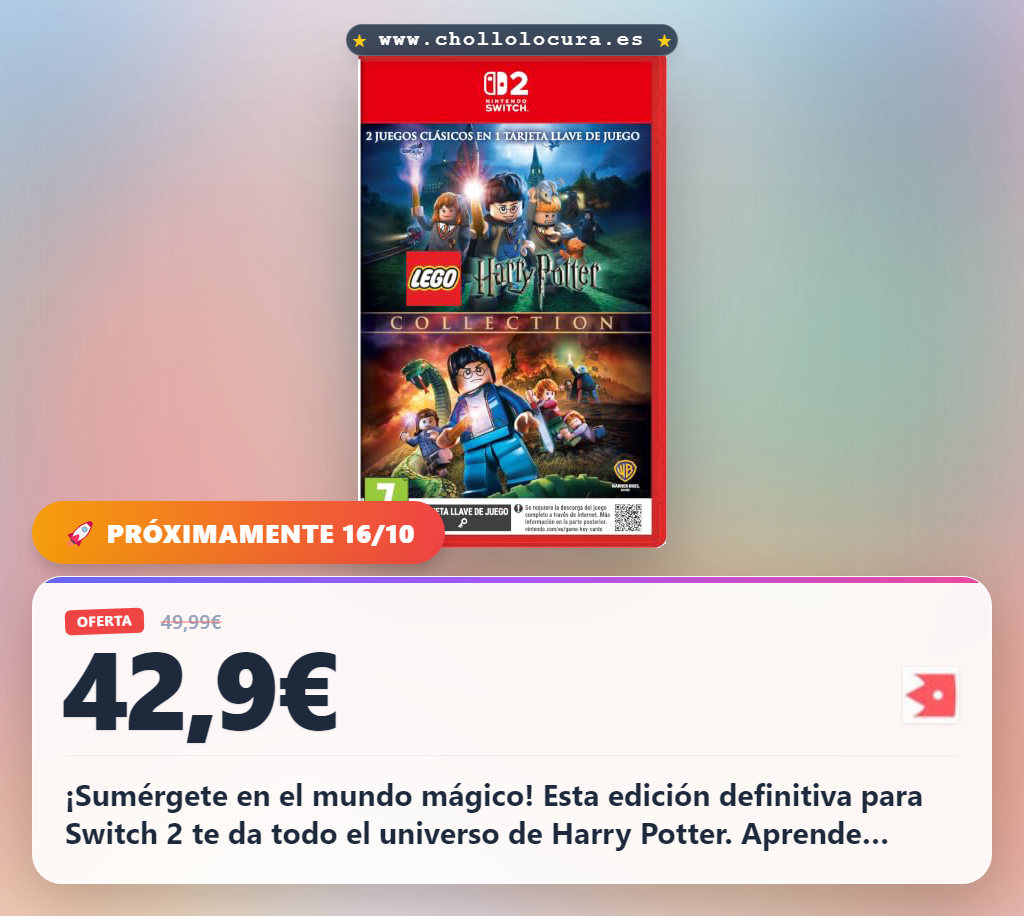 Aprovecha la colección definitiva LEGO Harry Potter Switch 2 con packs extra y hechizos en oferta