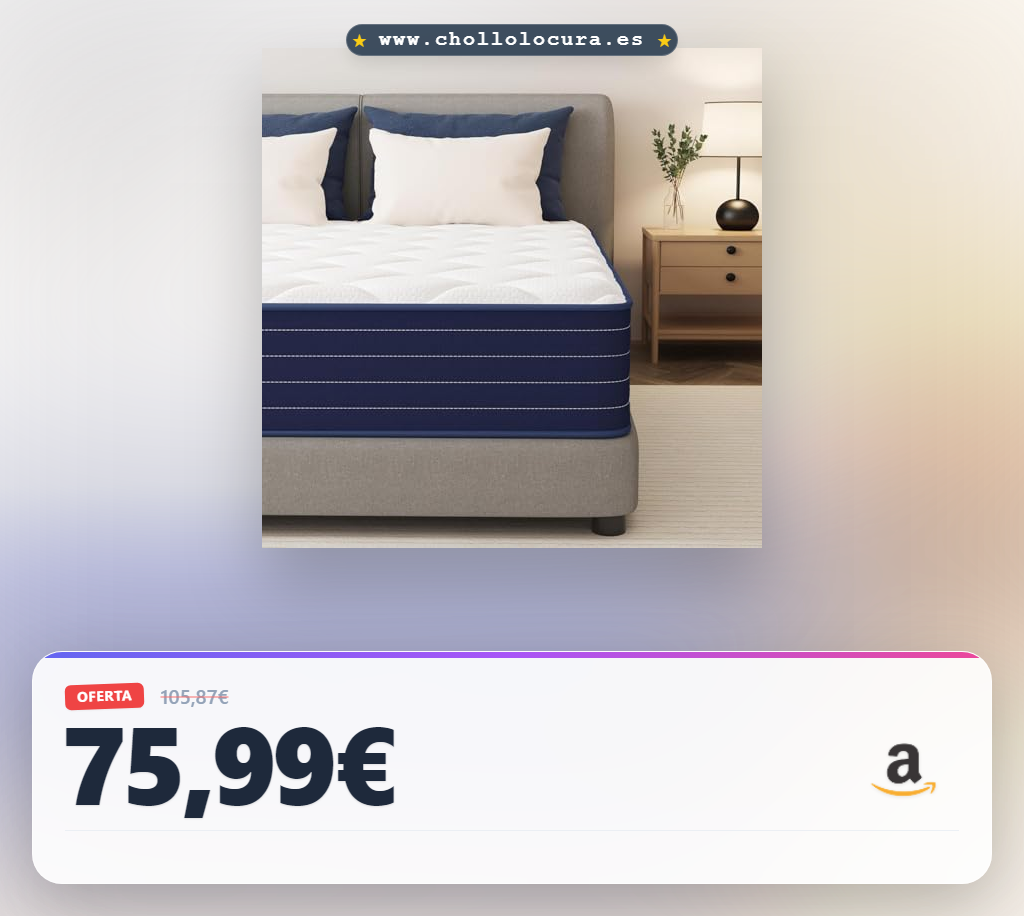 Consigue colchón híbrido viscoelástica con muelles ensacados y CertiPUR-US® al mejor precio