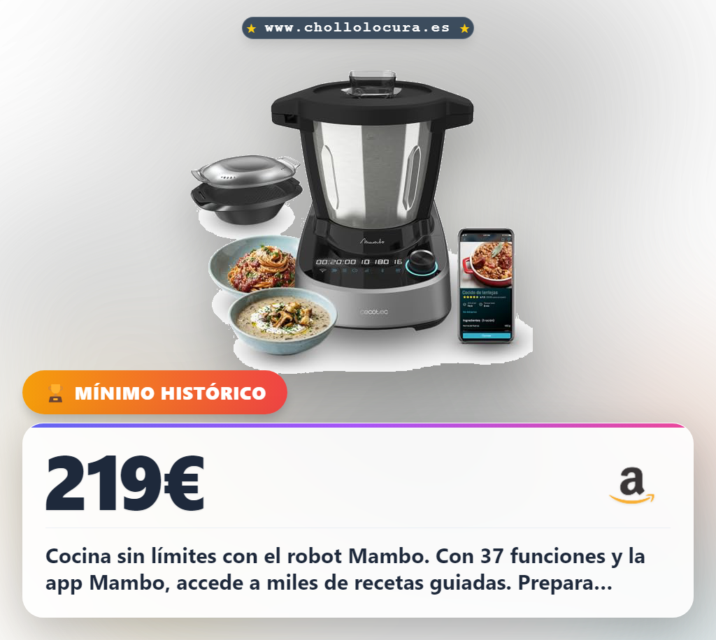 Aprovecha el Robot de Cocina Multifunción Mambo 11090 con 37 funciones y APP para recetas al mejor precio