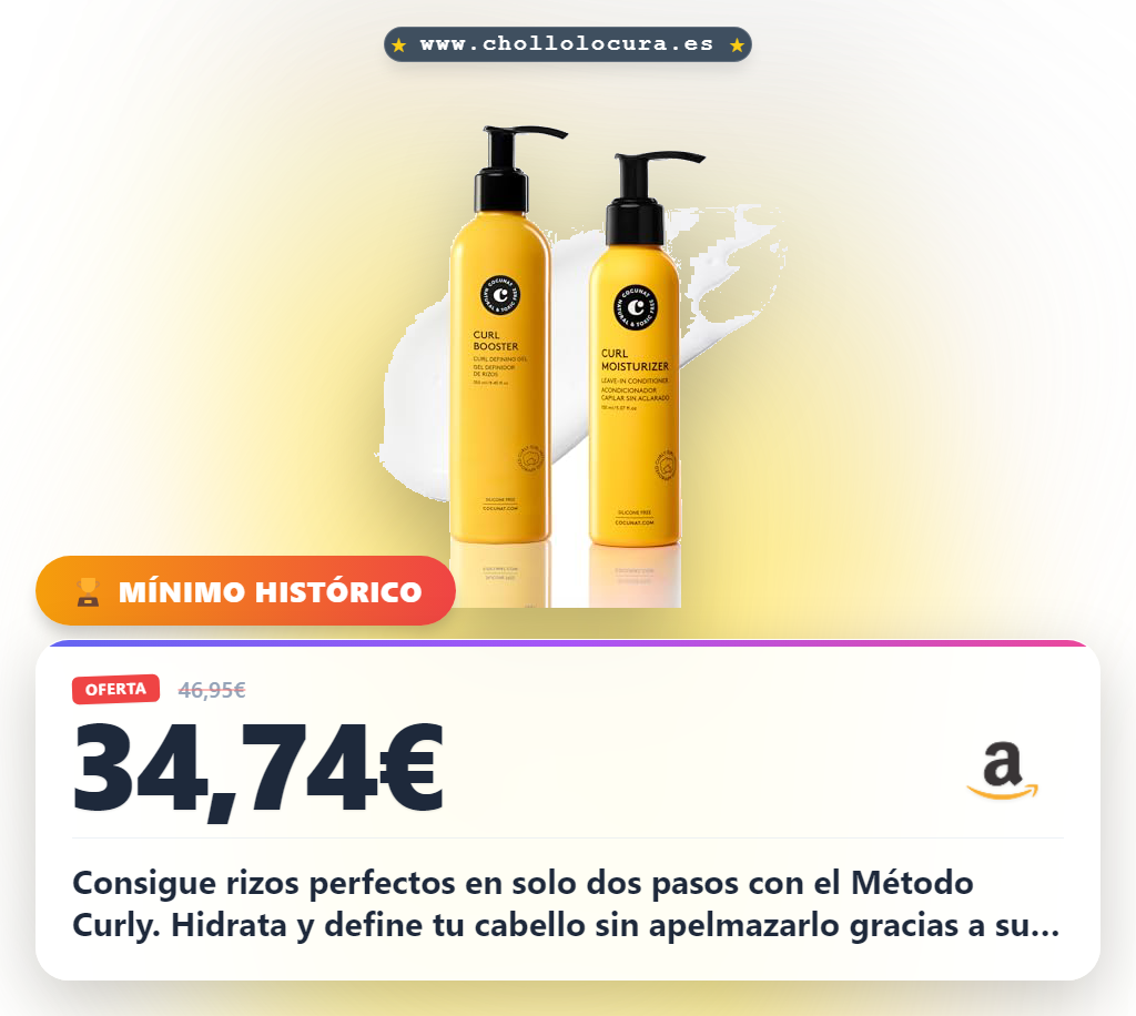 Obtén el dúo Method Curly Rizos Perfectos: Leave-in y Booster para definir y combatir el frizz. Al mejor precio en oferta histórica.