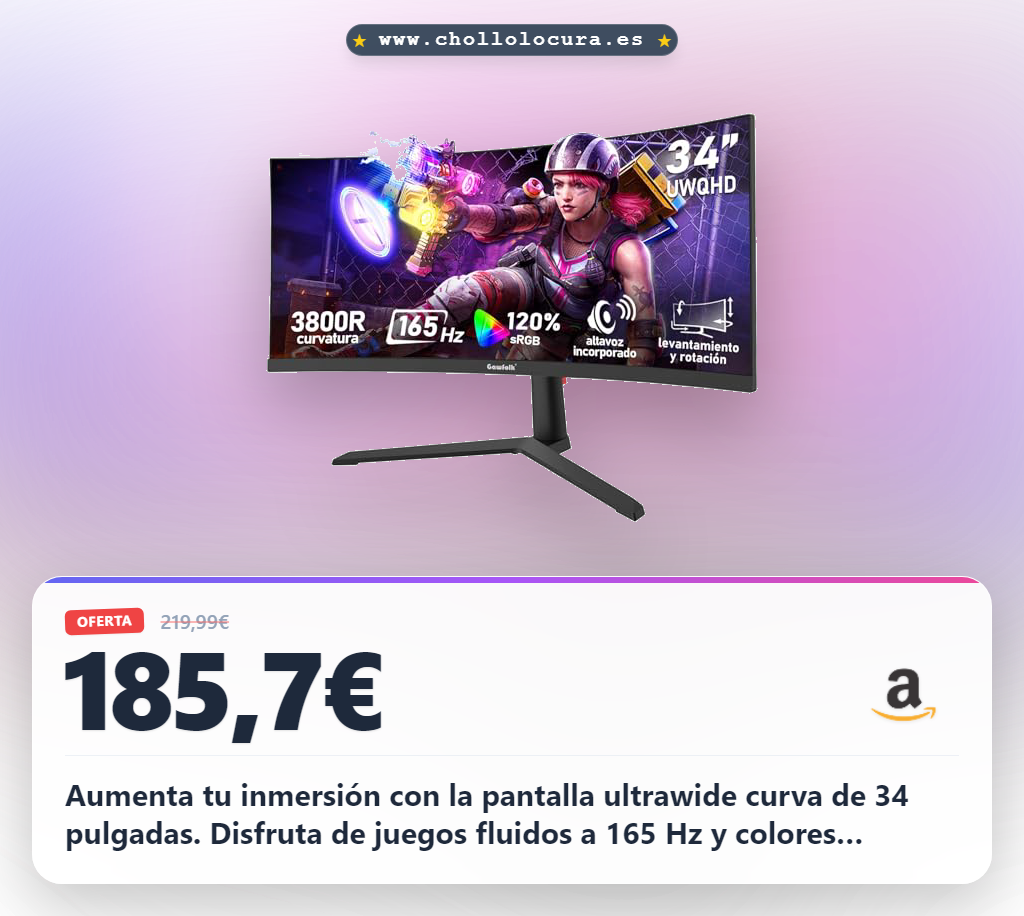 Encuentra el monitor gaming curvo ultrawide 34 pulgadas 165 Hz UWQHD con Adaptive Sync al mejor precio