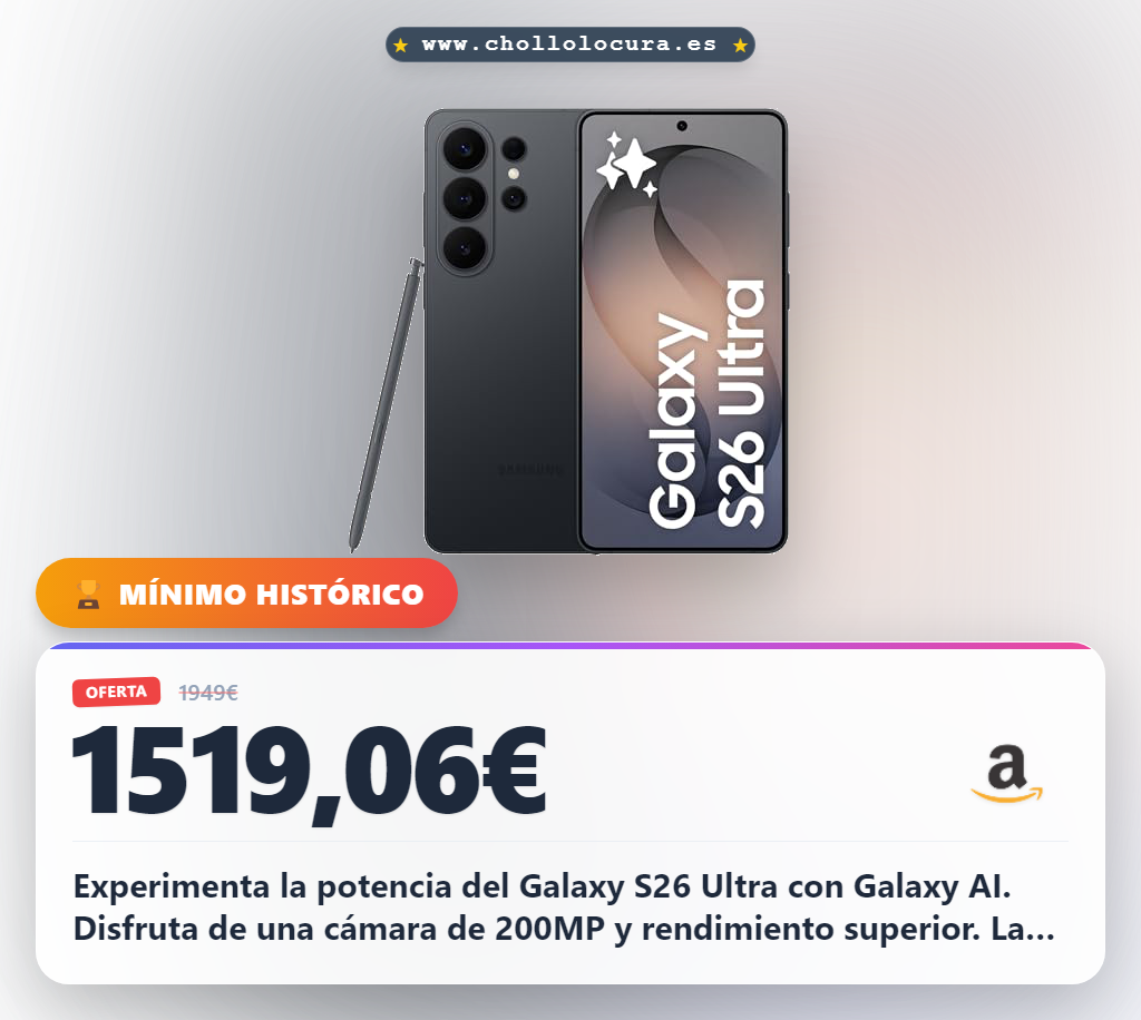 Experimenta la potencia del Galaxy S26 Ultra con Galaxy AI. Disfruta de una cámara de 200MP y rendimiento superior. La carga súper rápida te mantiene conectado sin límites. Su diseño resistente y la garantía ampliada te ofrecen la máxima tranquilidad.