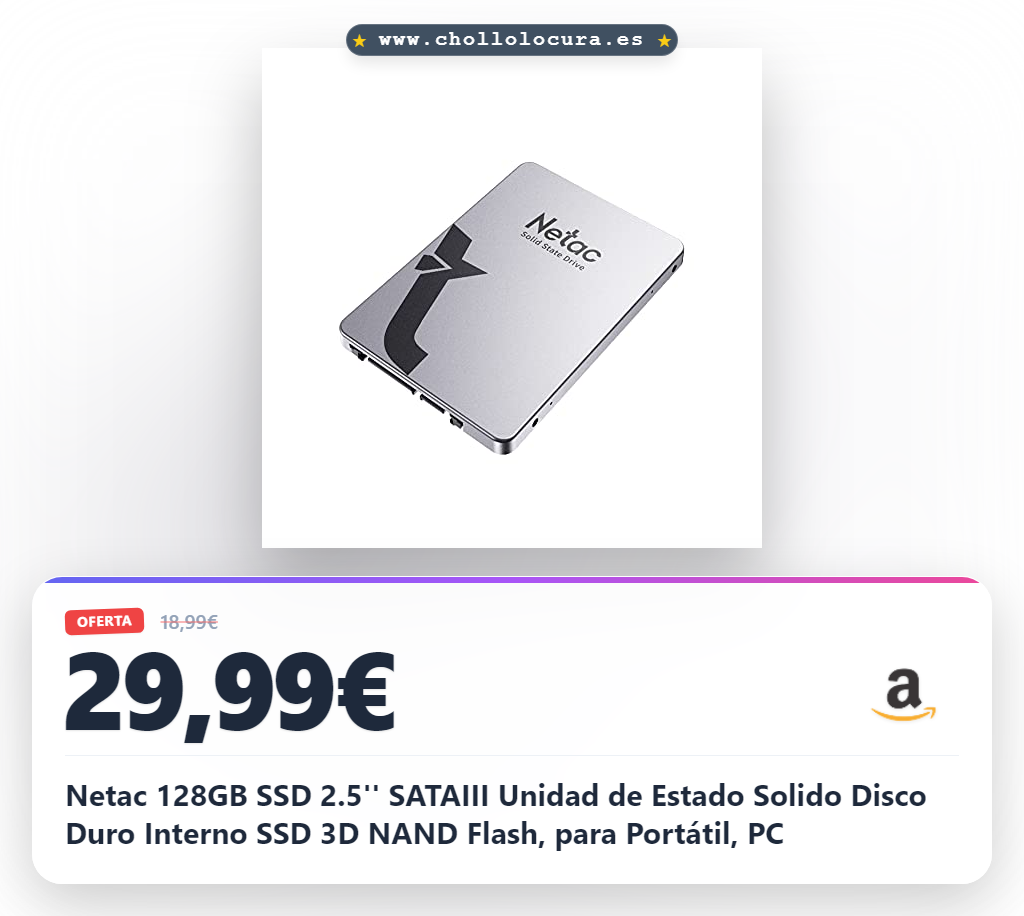 Netac 128GB SSD 2.5'' SATAIII Unidad de Estado Solido Disco Duro Interno SSD 3D NAND Flash, para Portátil, PC