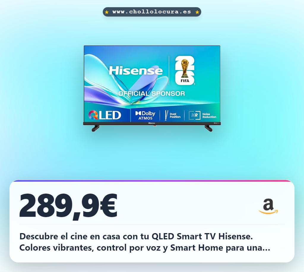 ¡Descubre el cine en casa! Hisense QLED Smart TV 40 con colores vibrantes, control por voz y Smart Home