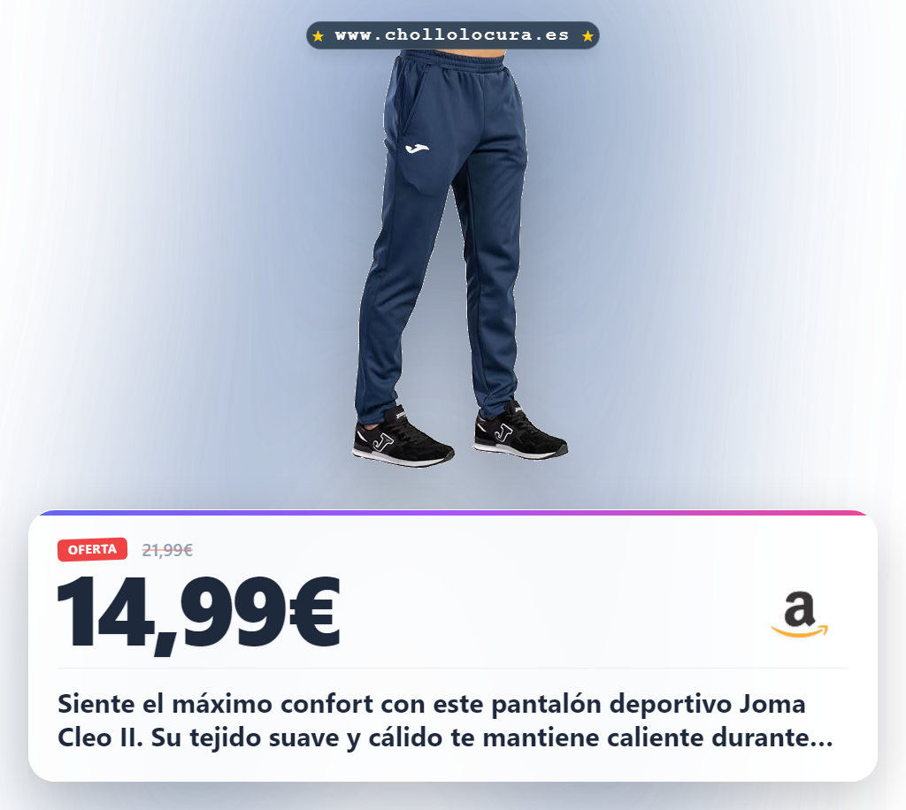 Aprovecha el pantalón deportivo Joma Cleo II azul marino con tejido fleece para máximo confort