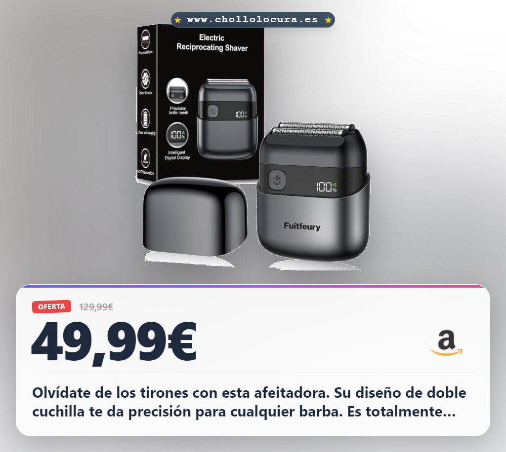 Llévate la mini afeitadora foil inalámbrica IPX7 para barba y cara con carga USB-C al mejor precio.