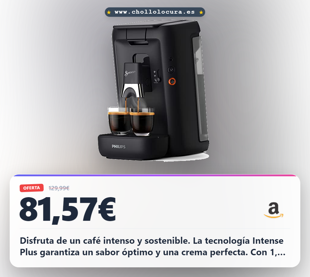 Aprovecha la cafetera Senseo Maestro ecológica con tecnología Intense Plus y 1,2L de agua reciclada
