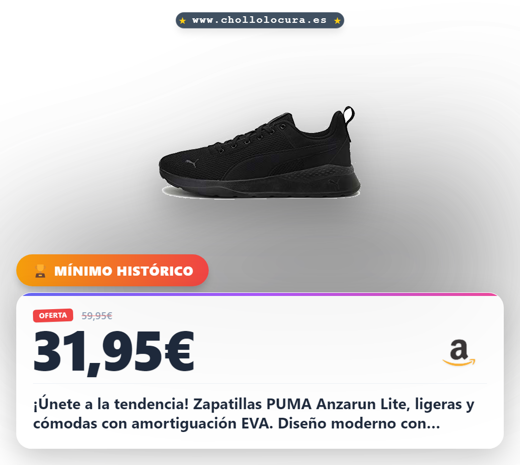 PUMA Anzarun Lite, Zapatillas Unisex adulto, Puma Black-Puma Black, 44.5 EU