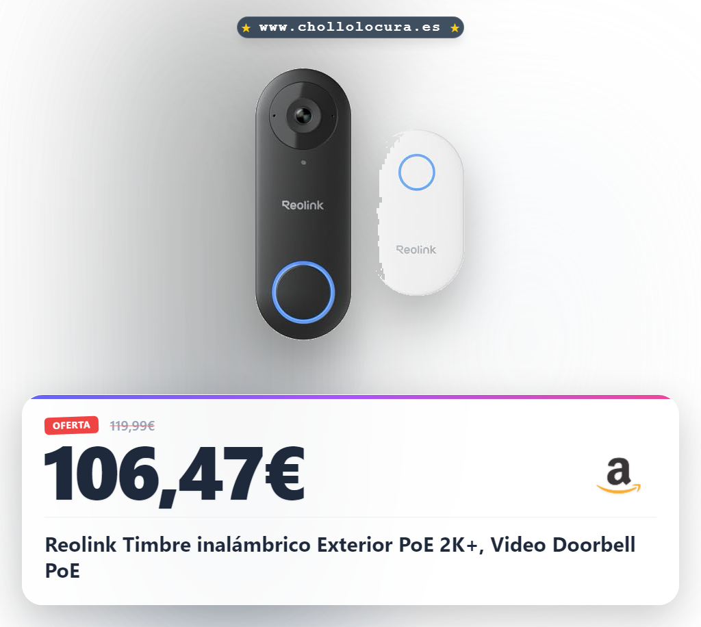 Reolink Timbre inalámbrico Exterior PoE 2K+, Video Doorbell PoE