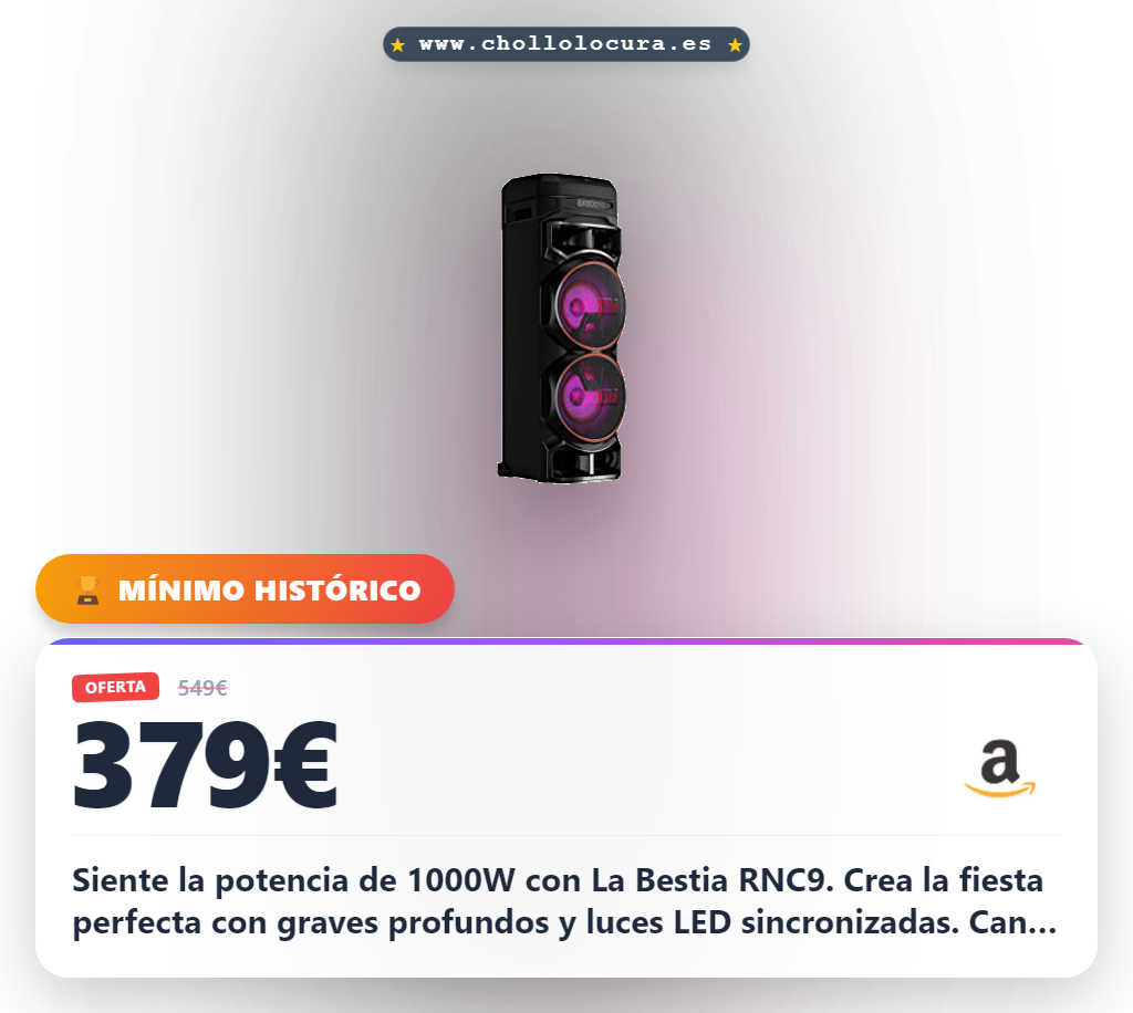 Aprovecha el altavoz LG xboom La Bestia RNC9 de 1000W con Karaoke y luces LED al mejor precio