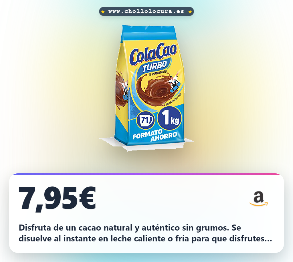 Disfruta de un cacao natural y auténtico sin grumos. Se disuelve al instante en leche caliente o fría para que disfrutes tu momento perfecto. Con 71 raciones, tienes la cantidad ideal para el día a día. Además, apoya el cacao sostenible con certificación UTZ.