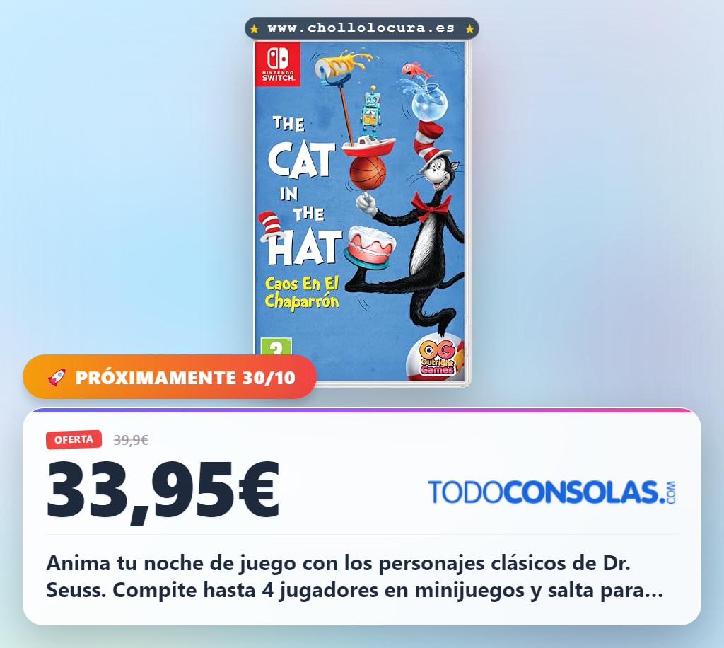 Aprovecha The Cat in the Hat Switch: Caos en el Chaparrón con personajes clásicos de Dr. Seuss