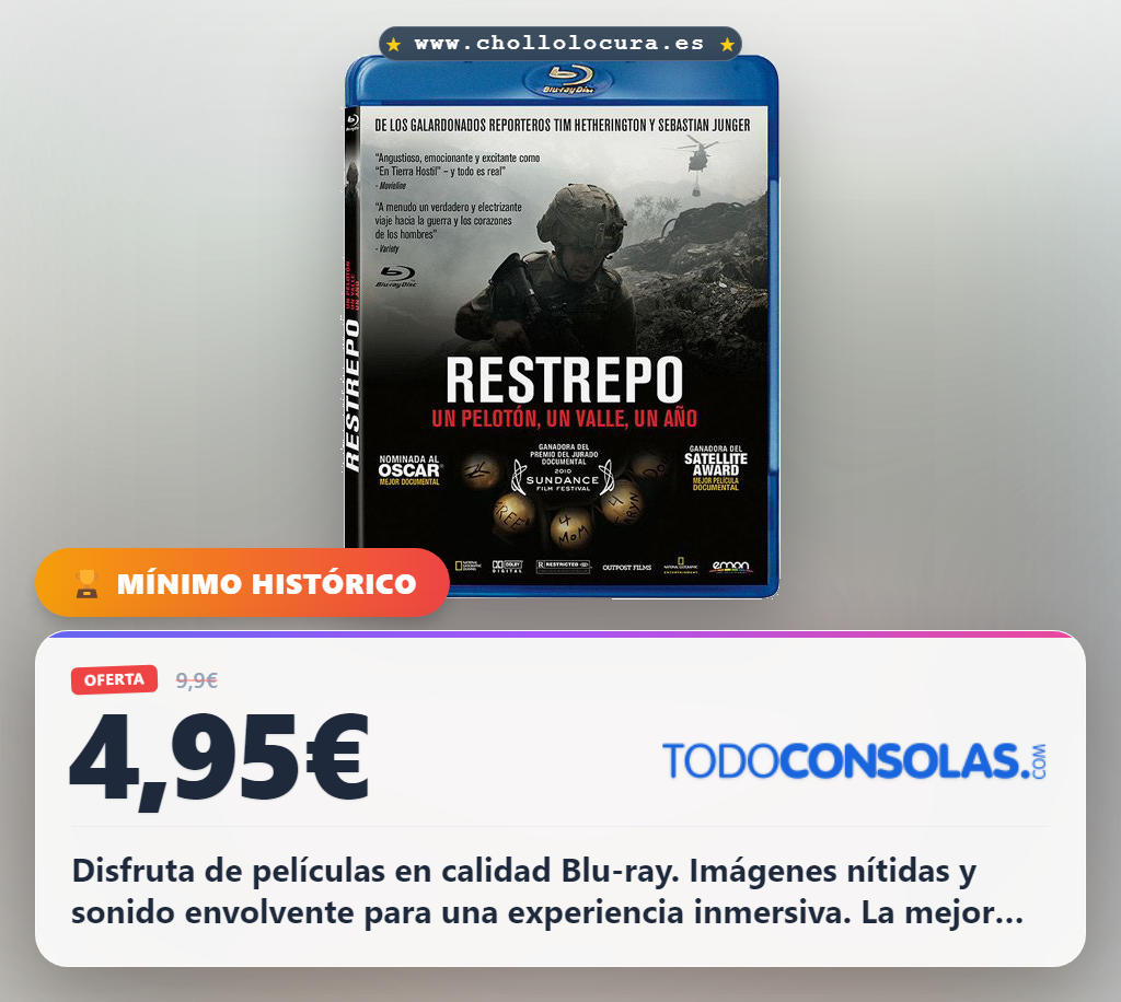 Aprovecha el Restrepo Blu-ray en oferta histórica y consigue la mejor calidad de imagen hoy