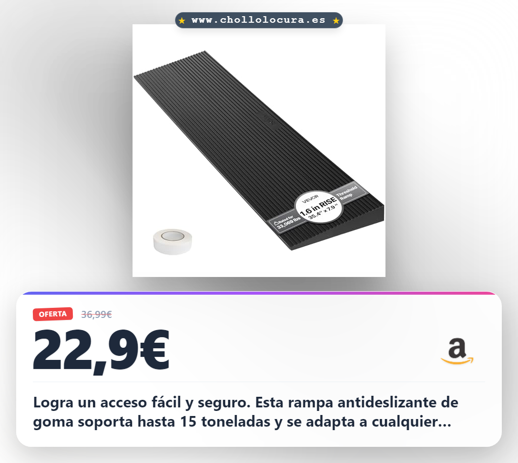 Aprovecha esta rampa antideslizante de goma VEVOR de 90cm para sillas de ruedas en oferta histórica