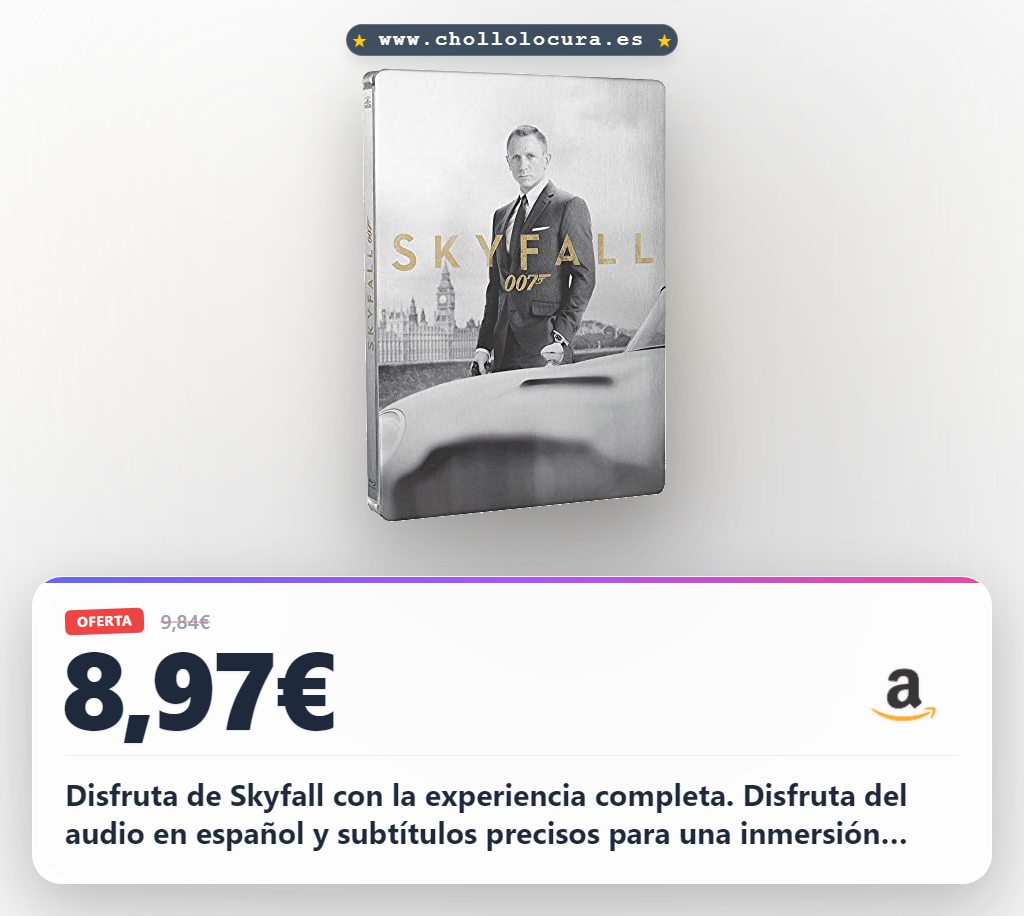 Disfruta de Skyfall en Blu-ray con audio y subtítulos en español al mejor precio de oferta