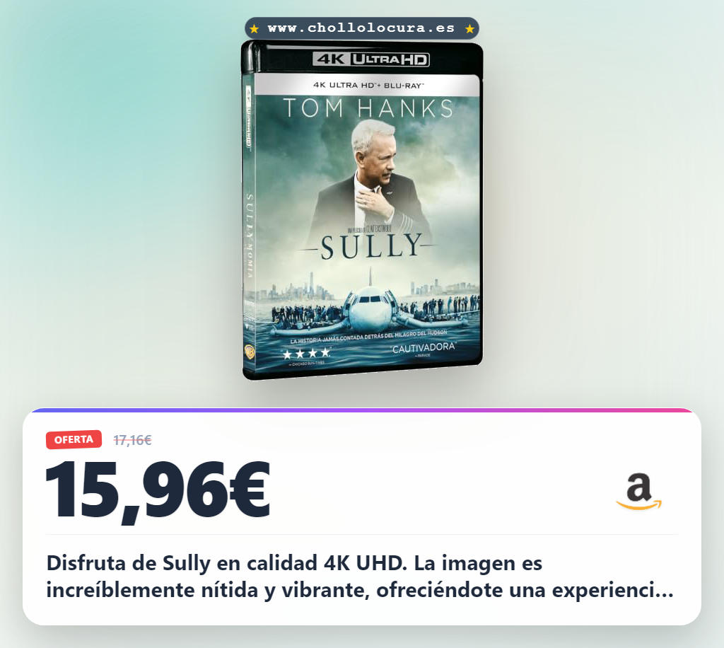 Disfruta Sully en 4K UHD y Blu-ray. Encuéntralo ahora al mejor precio de oferta.
