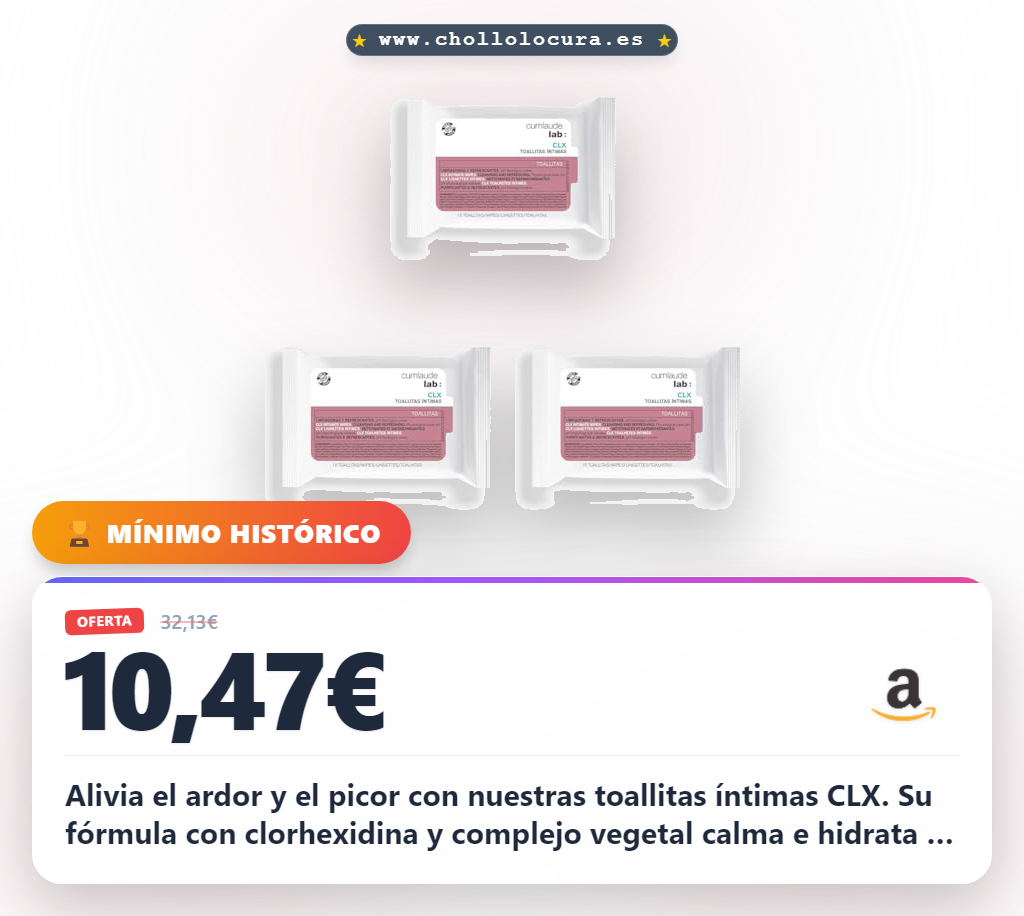 Aprovecha las toallitas íntimas CLX con Clorhexidina y complejo antimicrobiano vegetal para alivio y frescor