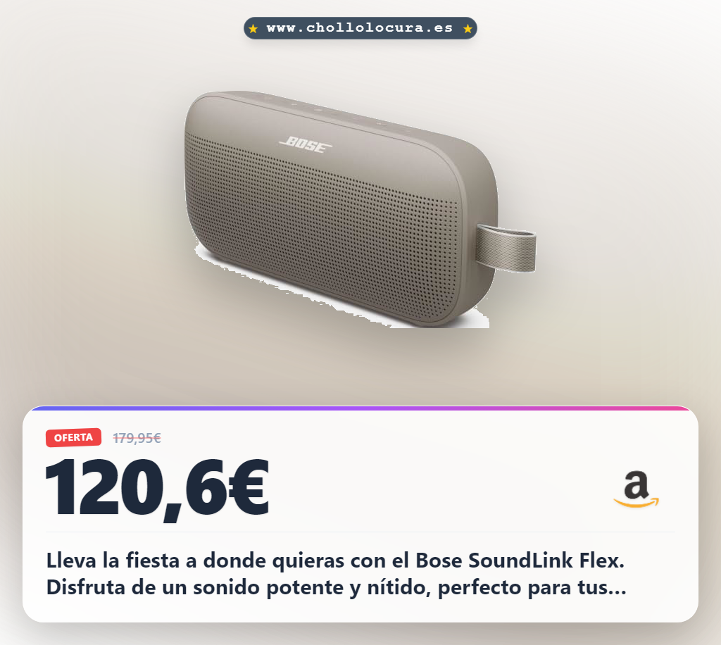 Disfruta del sonido potente del Bose SoundLink Flex 2ª Gen. resistente al agua IP67 y con 12 horas de batería en oferta