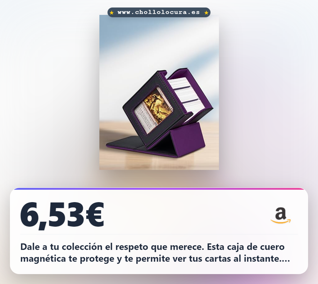 Descubre la caja de mazos MTG Commander de cuero magnético con ventana y capacidad para 100+ cartas al mejor precio