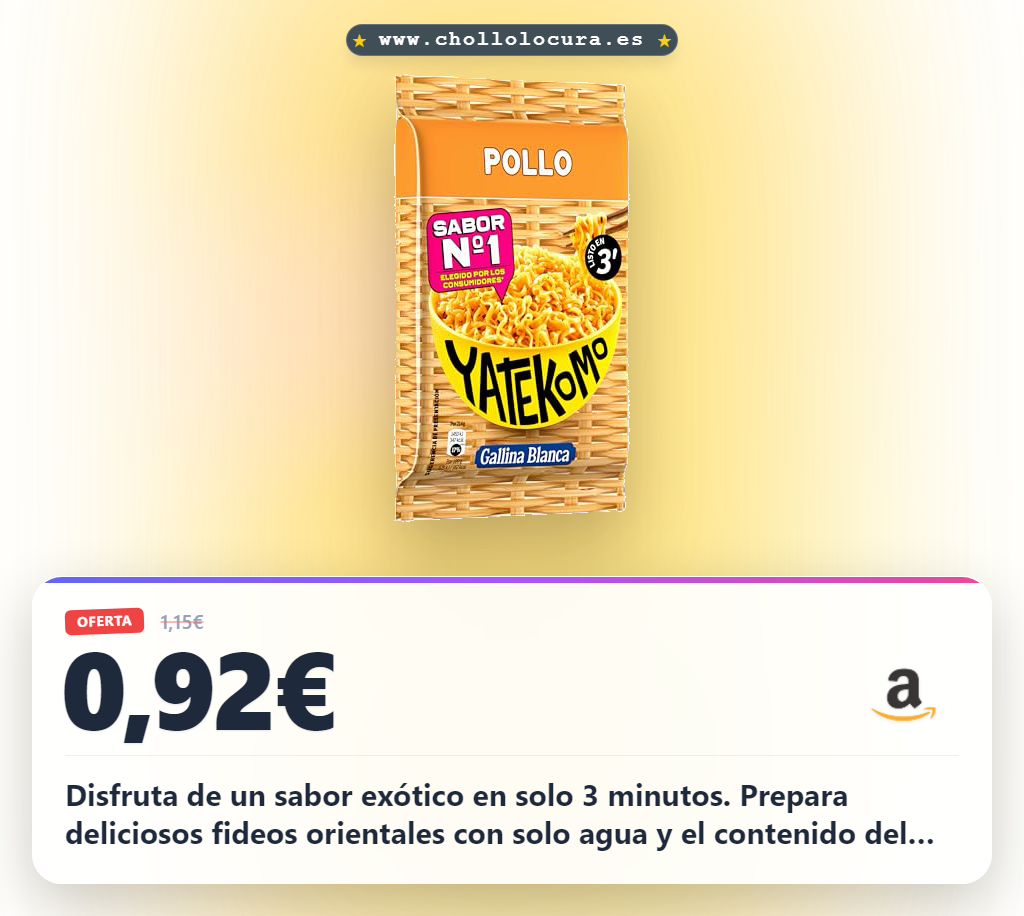 Disfruta de un sabor exótico en solo 3 minutos. Prepara deliciosos fideos orientales con solo agua y el contenido del sobre. Una solución rápida y fácil para viajar a Asia sin complicaciones. Descubre una amplia gama de sabores increíbles.