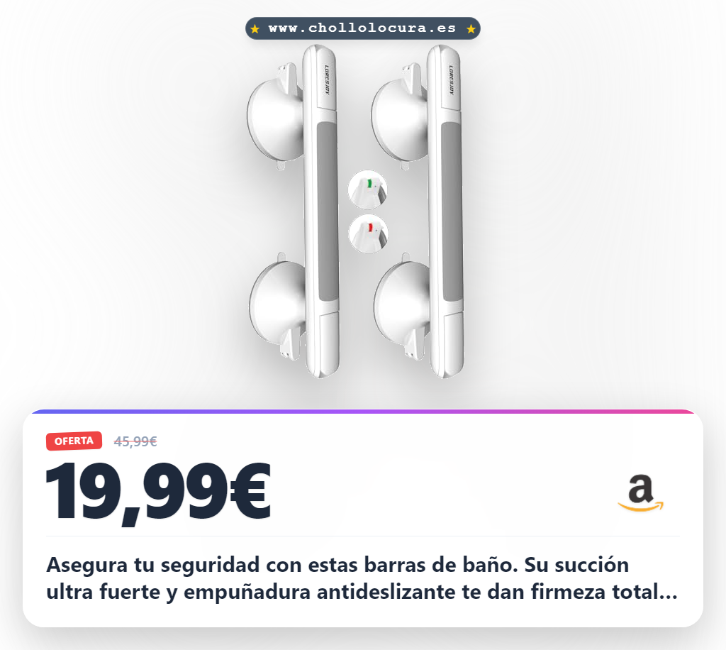 Aprovecha las agarraderas de baño LORESJOY con ventosa de succión ultra fuerte y sin perforar al mejor precio