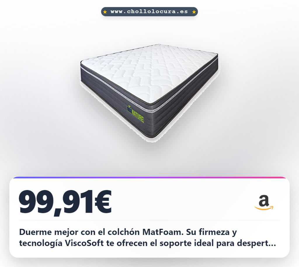 Aprovecha este colchón Viscosoft reversible de 21 cm con tecnología antibacteriana y OEKO-TEX al mejor precio