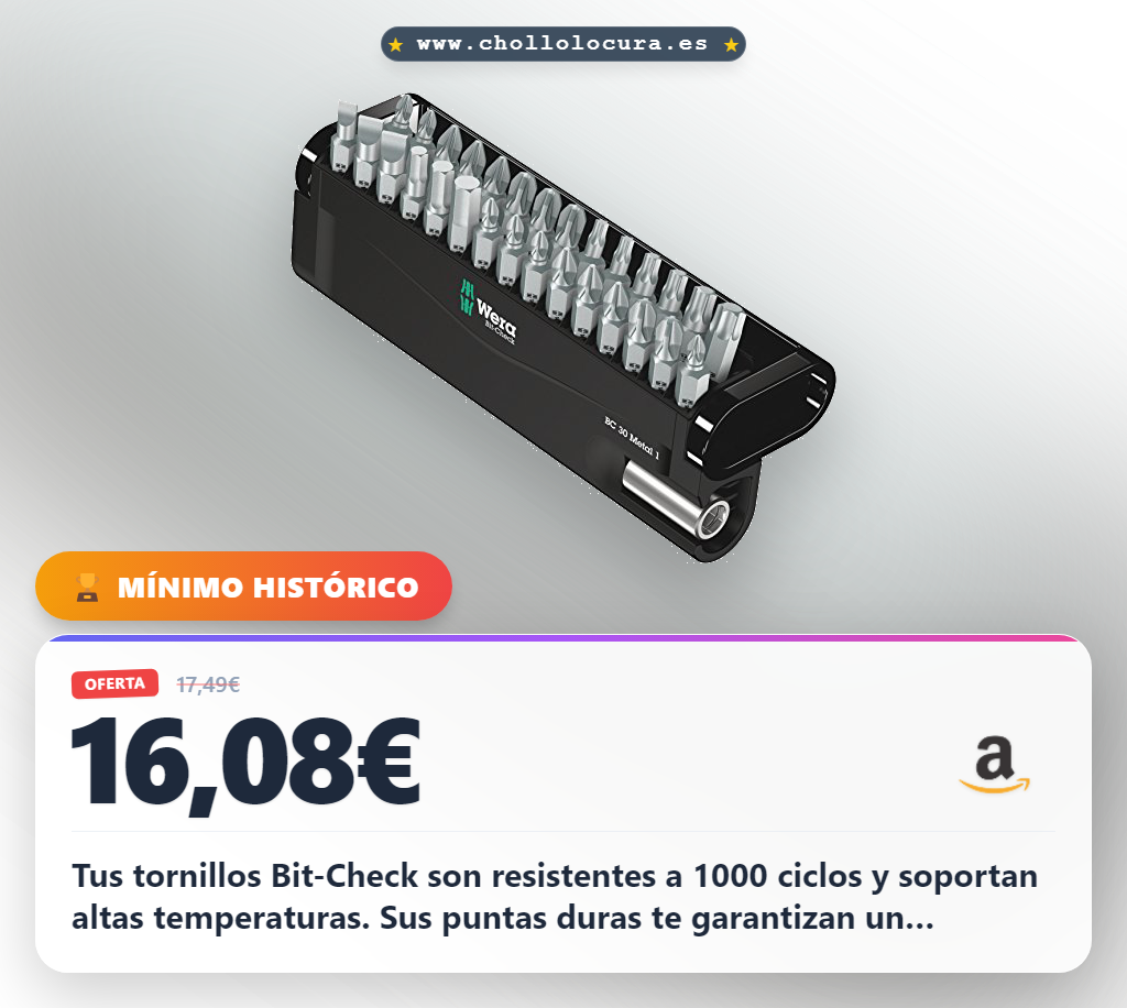 Aprovecha los tornillos Bit-Check Metal resistentes a 1000 ciclos para metales a precio de chollo