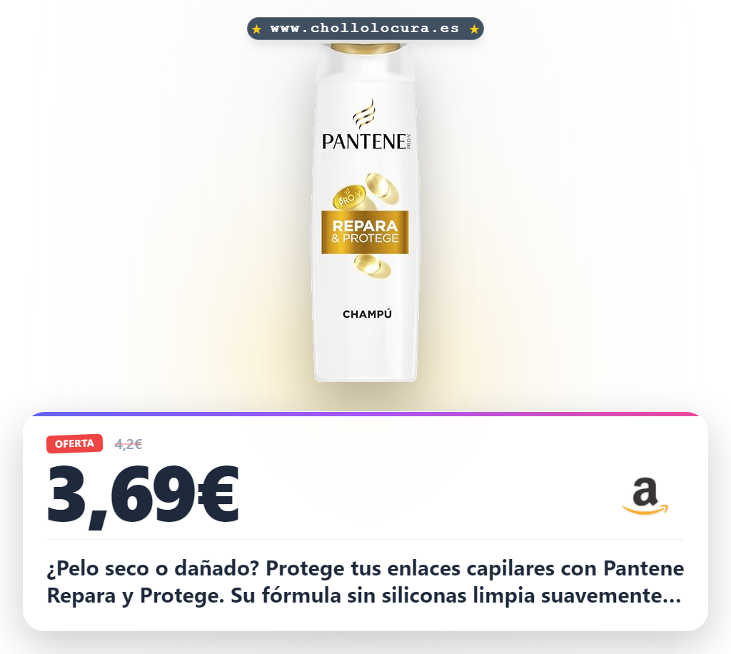 Llévate el Champú Pantene Repara y Protege para Pelo Seco y Dañado con Active Nutri-Plex al mejor precio.