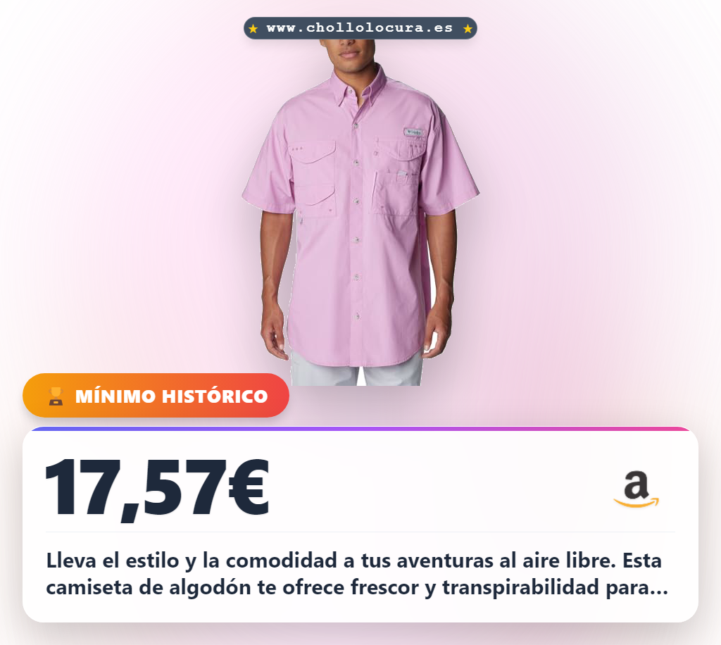 Aprovecha la camiseta Columbia PFG Bonehead para senderismo y pesca en algodón transpirable al mejor precio