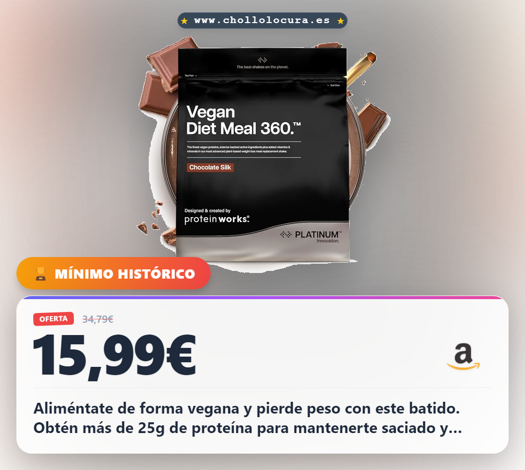 Aliméntate de forma vegana y pierde peso con este batido. Obtén más de 25g de proteína para mantenerte saciado y energía durante todo el día. Ricas vitaminas y minerales esenciales te ayudan a combatir la fatiga. La solución perfecta para una nutrición completa y deliciosa.