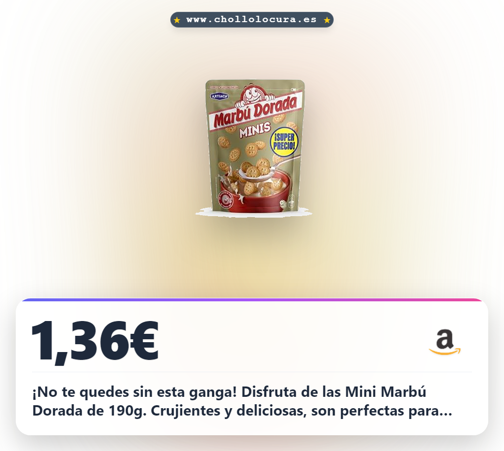 Disfruta de estas Mini Marbú Dorada crujientes y sabrosas al mejor precio de oferta para toda la familia en un solo paquete.