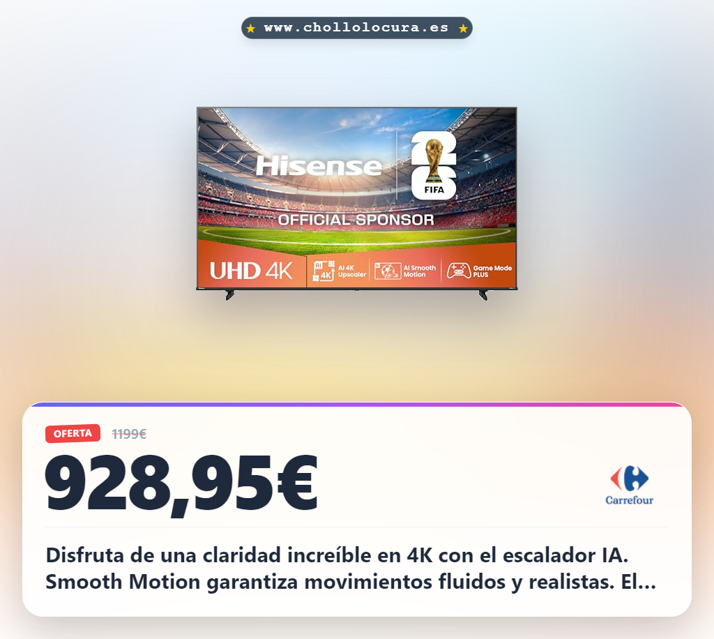 Consigue el Escalador IA 4K Hisense con Dolby Vision y Modo Juego. Una experiencia 4K inmersiva al mejor precio