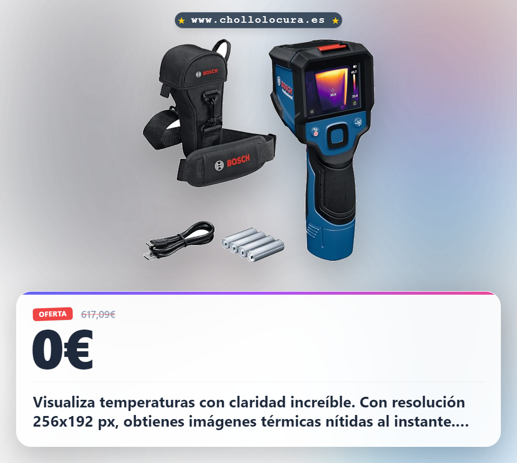 Llévate la cámara térmica Bosch Professional GTC con resolución nítida y rango -20 a +450 °C en oferta histórica para ahorrar hoy.