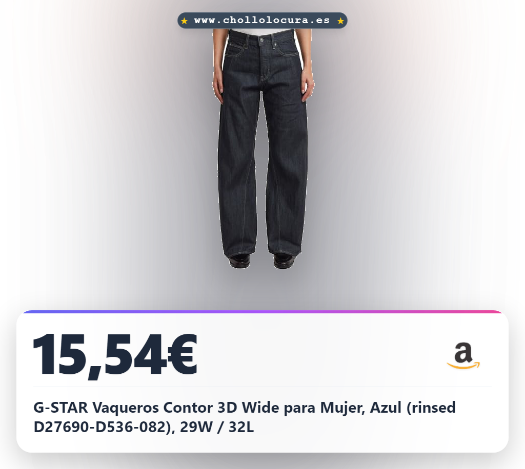 G-STAR Vaqueros Contor 3D Wide para Mujer, Azul (rinsed D27690-D536-082), 29W / 32L