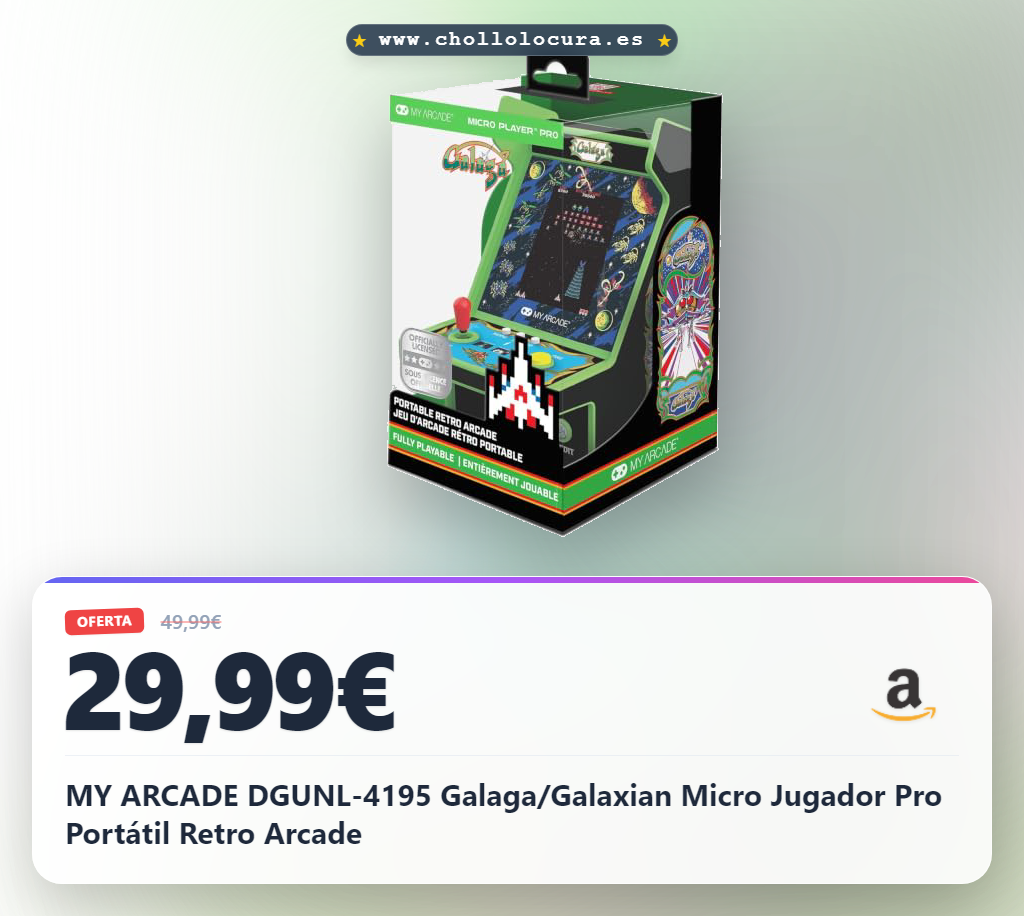 MY ARCADE DGUNL-4195 Galaga/Galaxian Micro Jugador Pro Portátil Retro Arcade