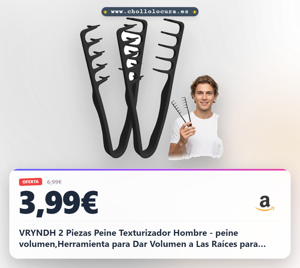 VRYNDH 2 Piezas Peine Texturizador Hombre - peine volumen,Herramienta para Dar Volumen a Las Raíces para Raíces y Flequillo, para Mujeres y Hombres(A)