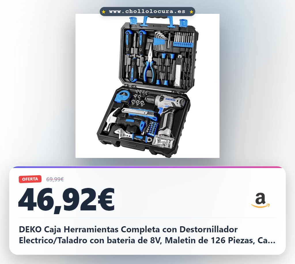 DEKO Caja Herramientas Completa con Destornillador Electrico/Taladro con bateria de 8V, Maletin de 126 Piezas, Caja profesional de herramientas Domésticas de Bricolaje para Oficinas y Jardín,Azul