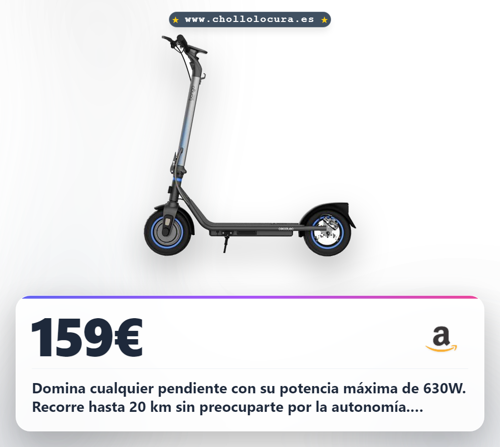 Consigue el Patinete Eléctrico Cecotec Bongo D20 XL con 630W y 20km de autonomía a precio de chollo