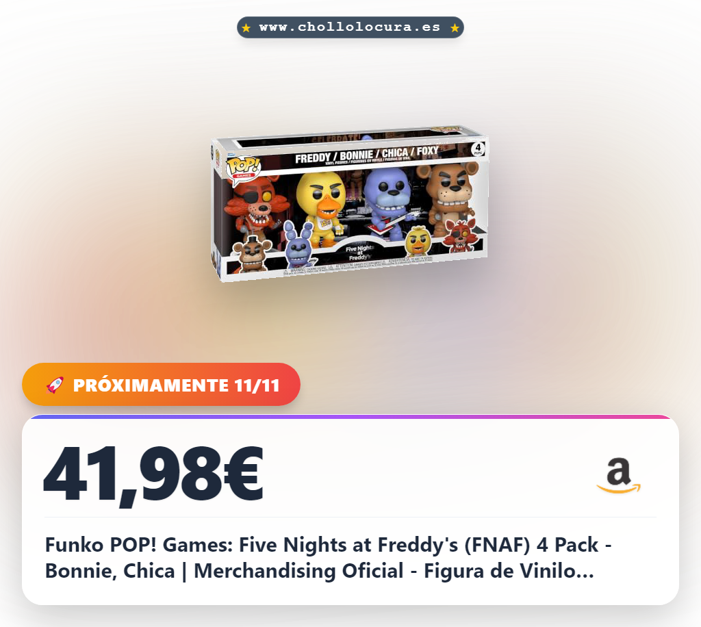 Funko POP! Games: Five Nights at Freddy's (FNAF) 4 Pack - Bonnie, Chica | Merchandising Oficial - Figura de Vinilo Coleccionable para Decoración - Regalo Friki de Cumpleaños