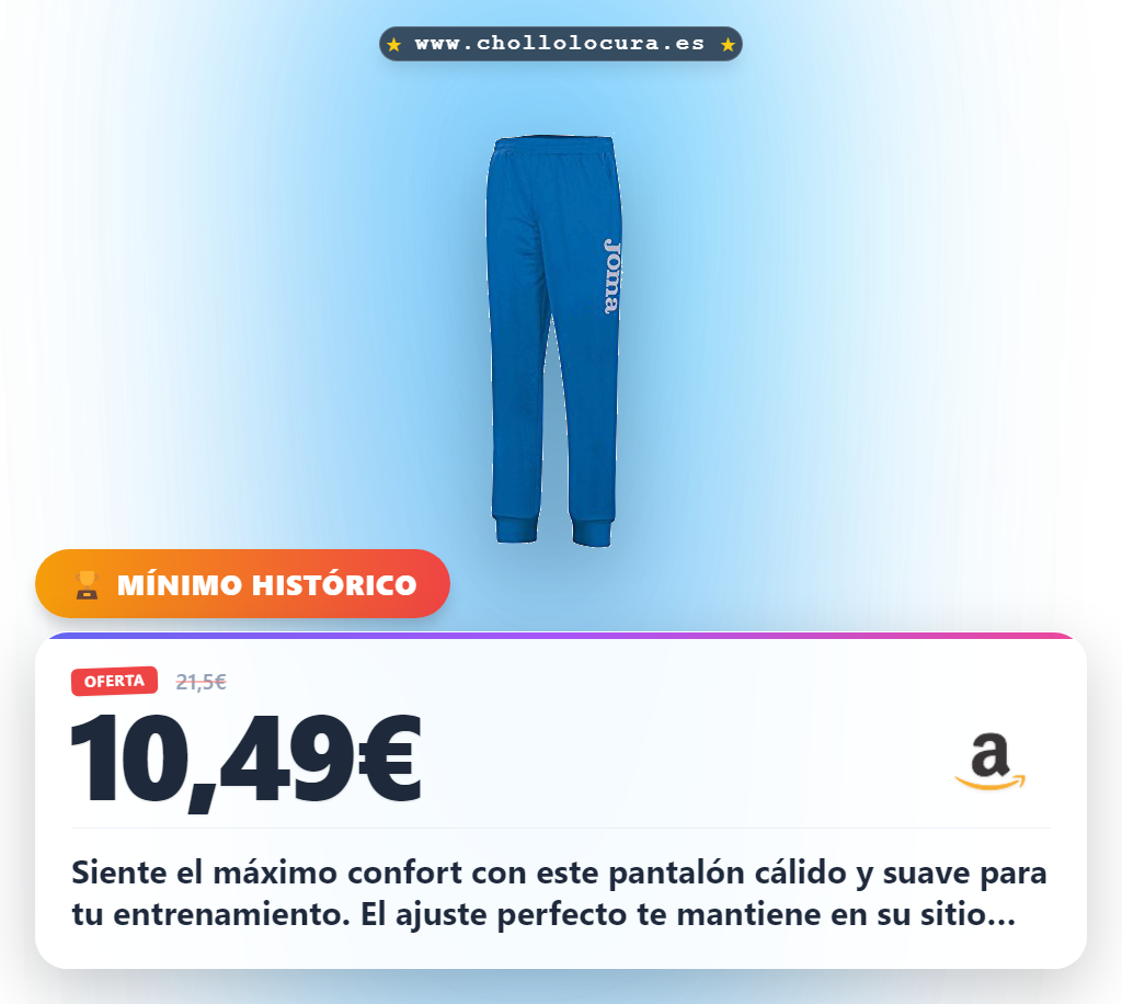 Aprovecha el pantalón de entrenamiento Joma SUEZ suave y cálido para un confort máximo al mejor precio