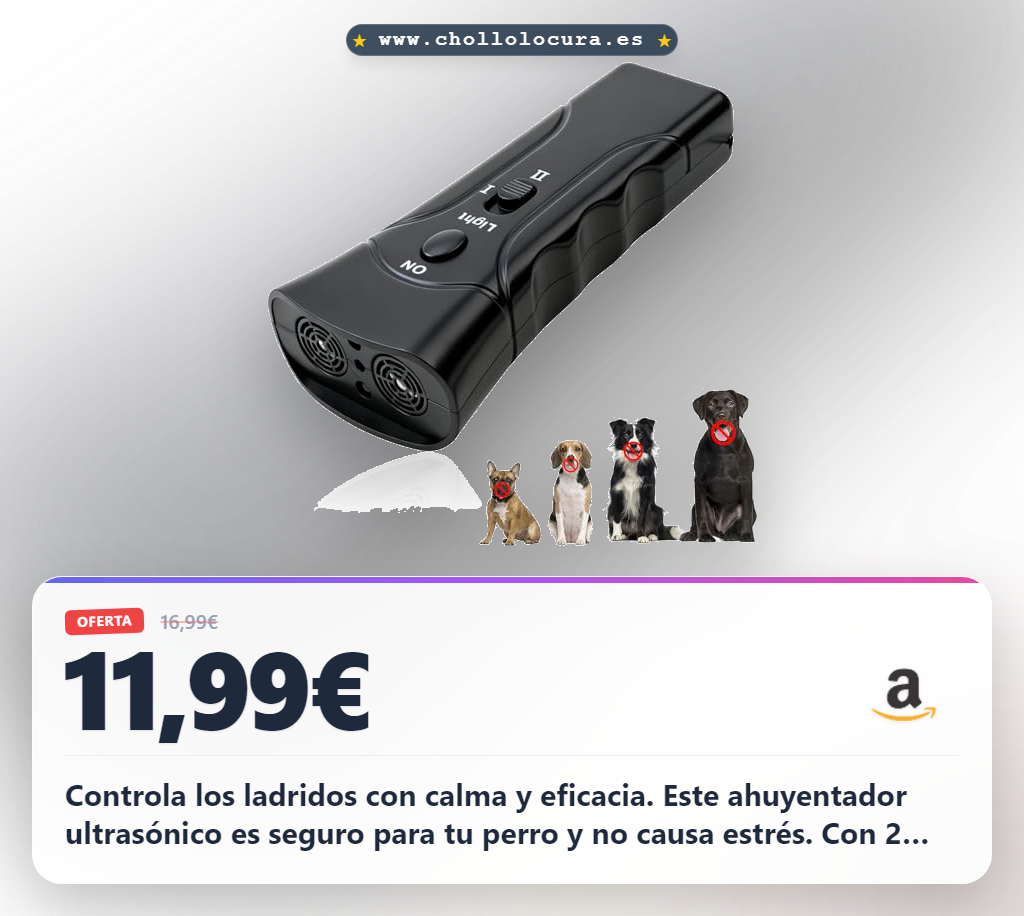 Controla los ladridos con calma y eficacia. Este ahuyentador ultrasónico es seguro para tu perro y no causa estrés. Con 2 modos ajustables y un alcance de 10m, obtienes control total en interiores y exteriores. Diseño portátil y silencioso para una convivencia armoniosa.