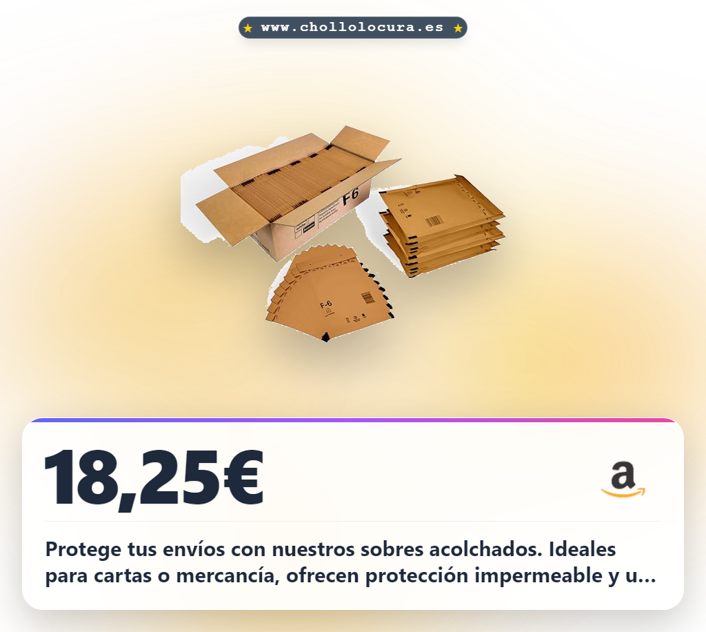 Aprovecha los sobres acolchados impermeables para envíos. Consigue 100 unidades con cierre seguro y protección total al mejor precio.