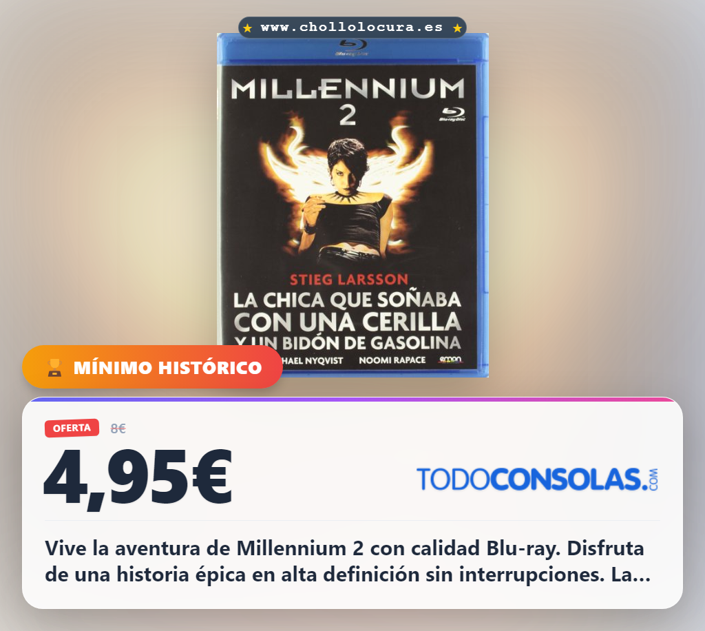 Aprovecha Millennium 2 La chica que soñaba con una cerilla y un bidón de Blu-ray en oferta