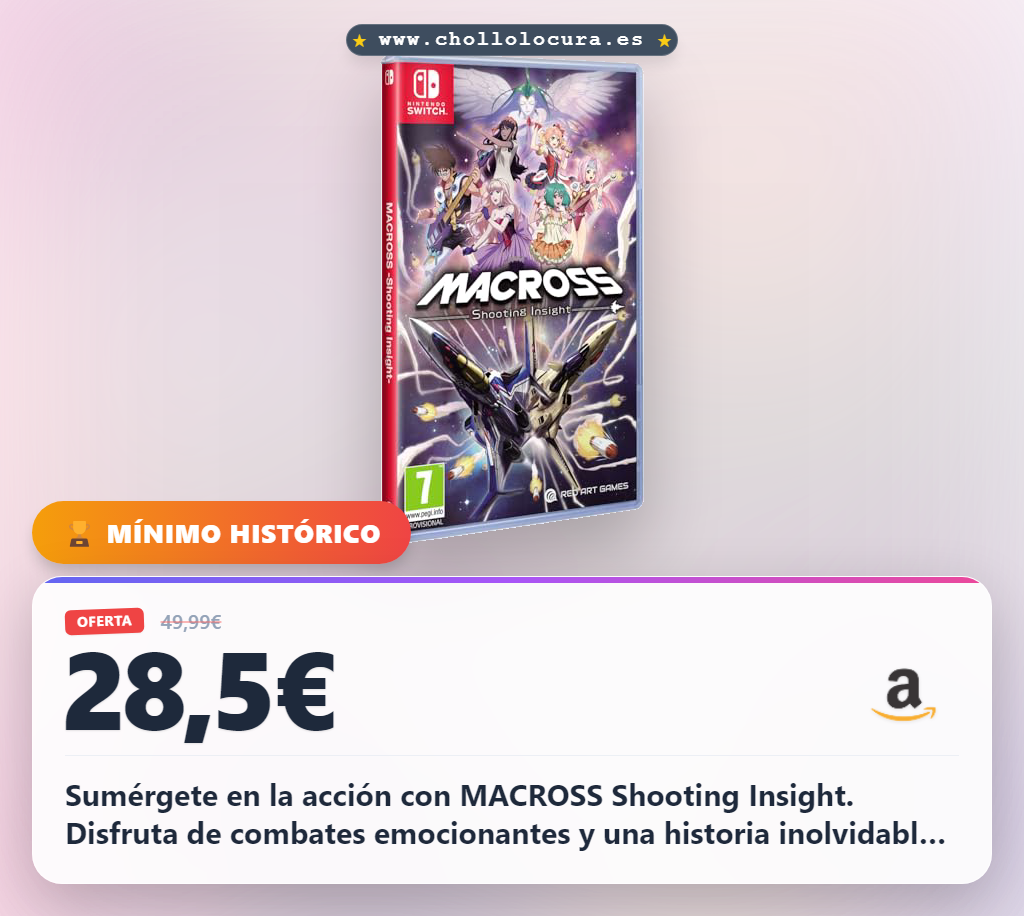 Aprovecha el chollo de MACROSS Shooting Insight para Nintendo Switch y disfruta de combates inolvidables